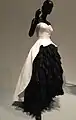 White cotton pique and black taffeta and organza evening gown (1951). Philadelphia Museum of Art.