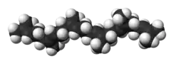 Spacefill model of squalene