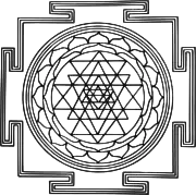 The Lalita Sahasranama in diagrammatic form, showing how its nine interlocking triangles form a total of 43 smaller triangles.