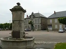 The town hall and surroundings in Saint-Léger-sous-Beuvray