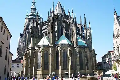 Gothic architecture: St. Vitus Cathedral in Prague, Czech Republic