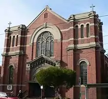 St Colman's Catholic Church, Carlisle Street. Twin decorative towers were removed in the 1960s.