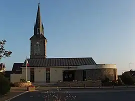 The town hall and church