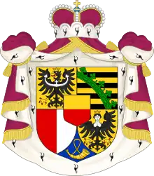 Fürst von Liechtenstein, arms with a mediatised Fürsten headpiece.