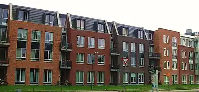 Row of new houses in the centre of Leusden