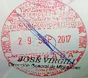 Entry stamp