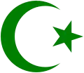 Islamic crescent and star