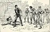 A 1904 illustration of Abraham Lincoln wrestling