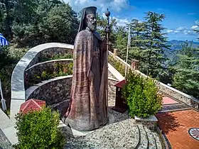 The statue of Archbishop Makarios III near the Kykkos Monastery