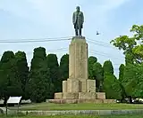 Statue of company founder Sukesaku Watanabe