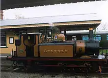 Stepney on the Bluebell Railway (2003). This provides an example of the more classical layout of the bunker with a small toolbox located at the back and an increased height from the Isle of Wight bunkers.