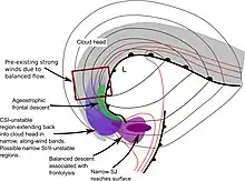 Illustration of processes that may contribute to sting jets.