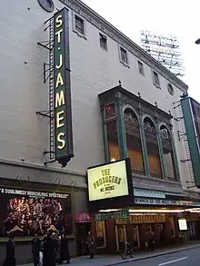 Photo of St. James Theatre marquee taken in 2006, when The Producers was running at the theatre