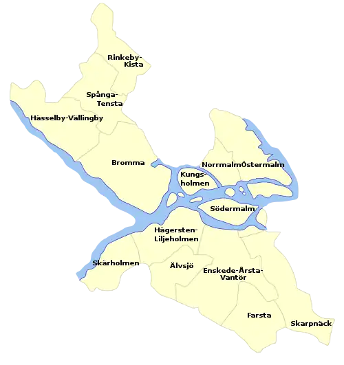 Administrative districts in Stockholm Municipality