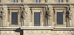 Four of ten caryatids