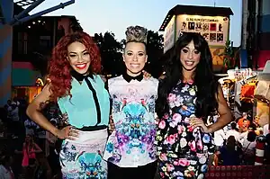 Stooshe in 2012.From left to right: Karis Anderson, Courtney Rumbold, and Alexandra Buggs