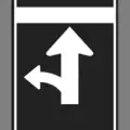 Straight or turn left arrow