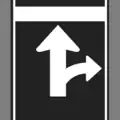 Straight or turn right arrow