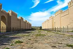 A partial view of the ruins of Babylon.