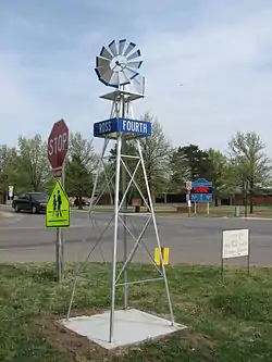 Typical windmill street sign found throughout Clearwater