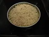 Raw streusel dough in a mixing bowl