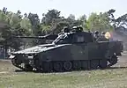 Strf 9040 with mounted infantry