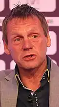 A cropped photograph of Stuart Pearce, showing his head and neck.