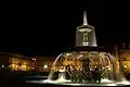 Fountains in front of the New Castle at night