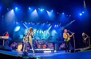 Styx in 2017.  L-R: Lawrence Gowan, Ricky Phillips, Todd Sucherman, James "JY" Young, and Tommy Shaw