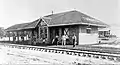 Early Subiaco Railroad Depot, with Store of Conrad Elsken in the background