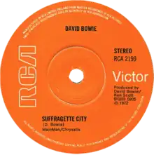 The B-side LP label of David Bowie's single "Suffragette City"