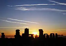 photograph of Stonehenge at sunrise