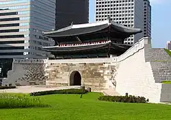 Namdaemun Gate, one of the Eight Gates in the Fortress Wall of Seoul.