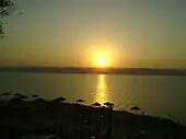 The Dead Sea beach in Madaba Governorate