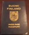 Front cover of a pre-1996 Finnish passport