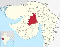 Location of district in Gujarat