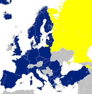 Map of military alliances in Europe