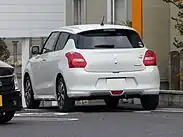 Rear view of Suzuki Swift RS (Japan)