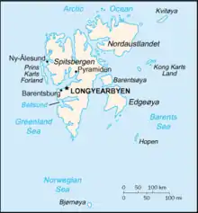  Major islands in the Spitsbergen group identified by name