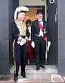 Swedish diplomat Sven Hirdman in diplomatic uniform with ambassador Jaak Jõerüüt of Estonia in white tie and top hat (2011)