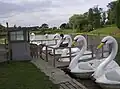 "Swan Lake Boats" in the boating lake of Lightwater Valley.