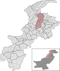 Swat District (red) in Khyber Pakhtunkhwa