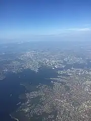 View of Sydney from an airliner