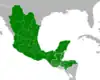 Symphyotrichum bullatum distribution map: Belize, Guatemala, Honduras, and Mexico (excluding northwest Mexico)