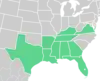 Symphyotrichum pratense distribution map: US — Alabama, Arkansas, Florida, Georgia, Kentucky, Louisiana, Mississippi, Tennessee, Texas, and Virginia.