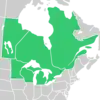 Symphyotrichum robynsianum native distribution: Canada — Manitoba, Ontario, and Québec; US — Michigan, Minnesota, and Wisconsin.