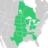 Symphyotrichum sericeum distribution map: Canada — Manitoba and Ontario; US — Arkansas, Georgia, Indiana, Iowa, Kansas, Michigan, Minnesota, Missouri, Nebraska, North Dakota, Ohio, Oklahoma, South Dakota, Tennessee, Texas, and Wisconsin.