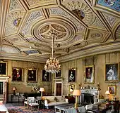 Dining room of Syon House, with a complex ceiling