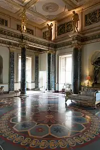 Neoclassical Ionic columns at Syon House, London, by Robert Adam, c.1761-1765