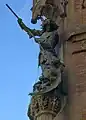 Syrius Eberle: Sculpture "The Battle of St. George with the Dragon", New Town Hall Munich, corner of Marienplatz and Dienerstrasse